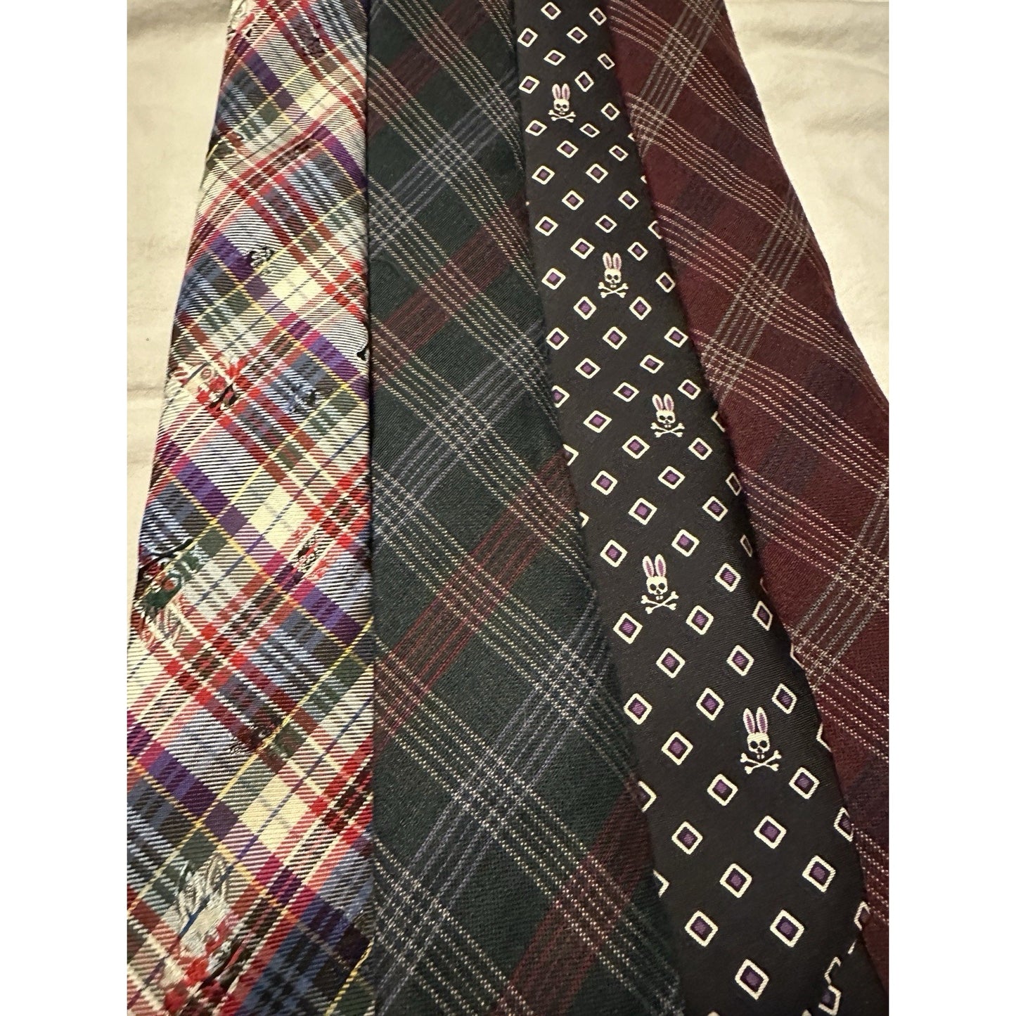 Lot Of 4 Psycho Bunny Tie By Robert Godley Colorful Preppy Stylish Eye Catching