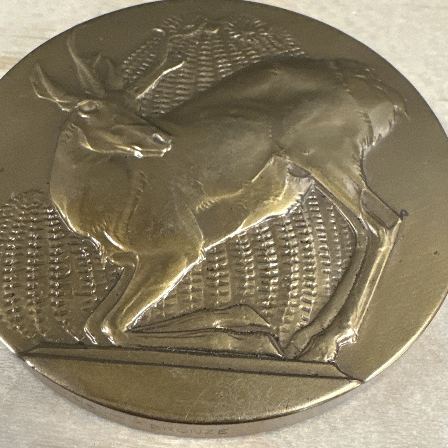 Towle Bronze Deer Paperweight 1977- Nice Condition