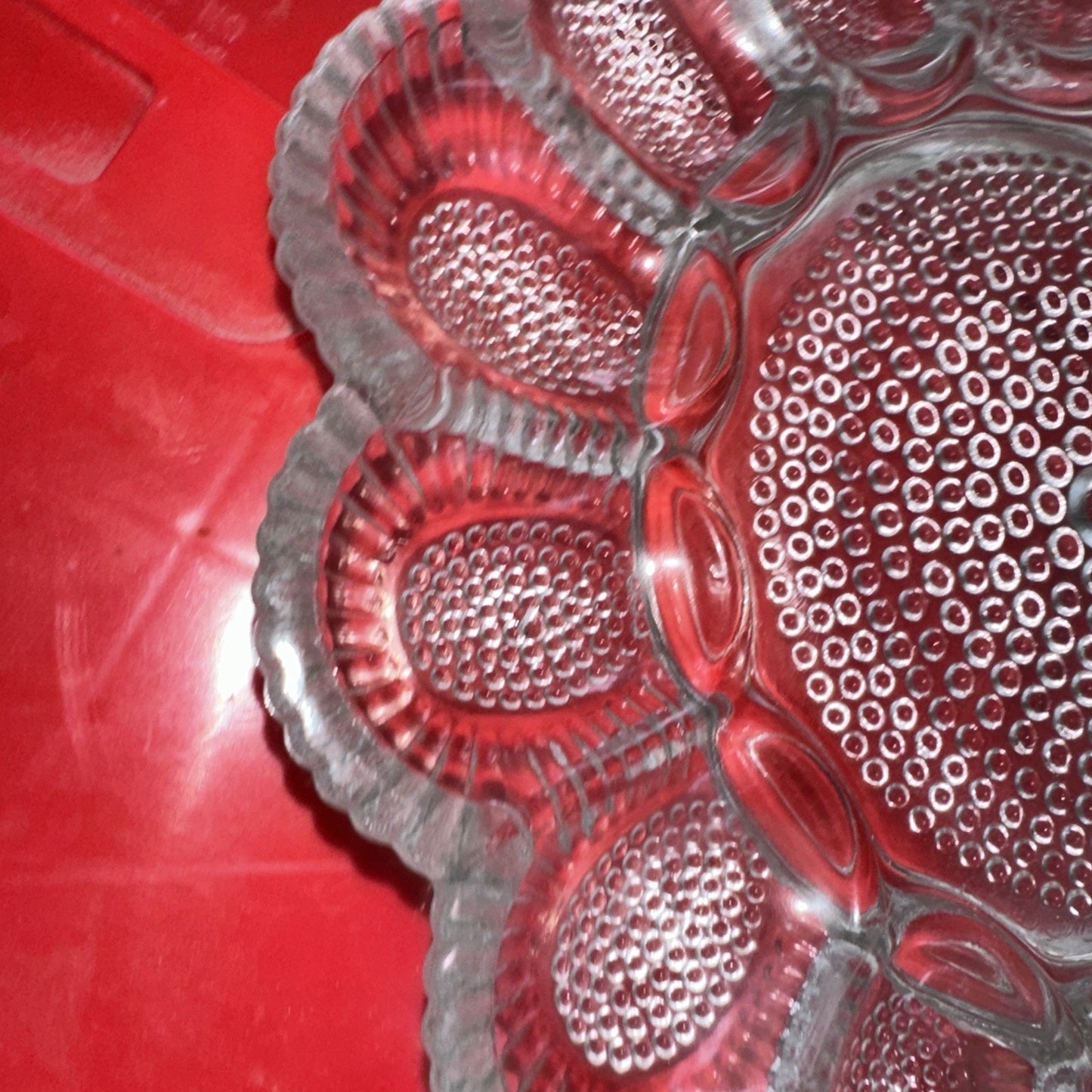 Set Of 2 MCM Vintage Indiana Glass 15 Deviled Egg Plate