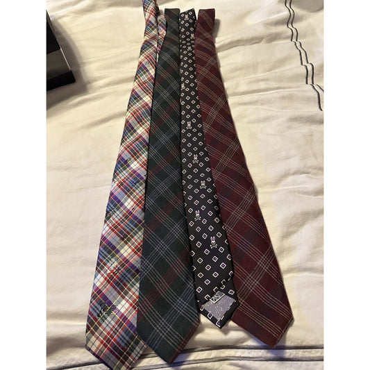 Lot Of 4 Psycho Bunny Tie By Robert Godley Colorful Preppy Stylish Eye Catching
