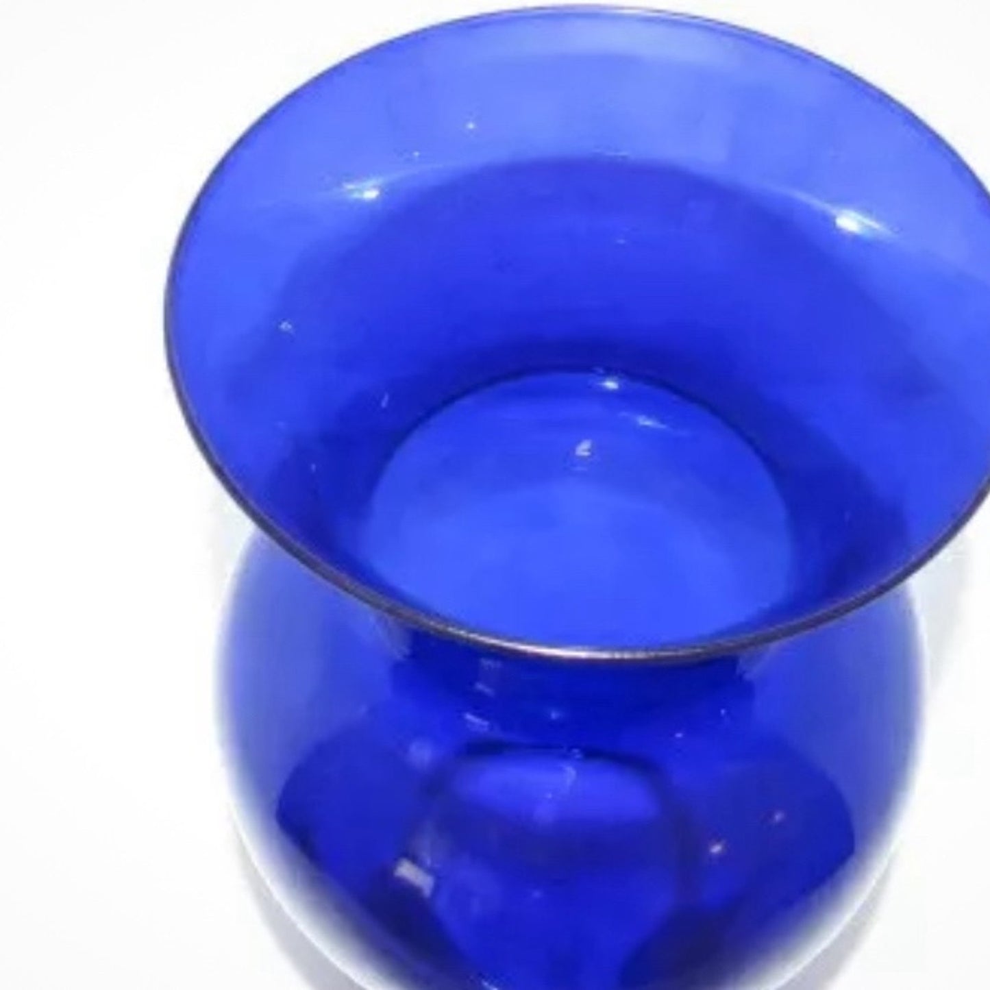 Vintage Cobalt Blue Glass Vase 10.5" x 5 1/4" Opening