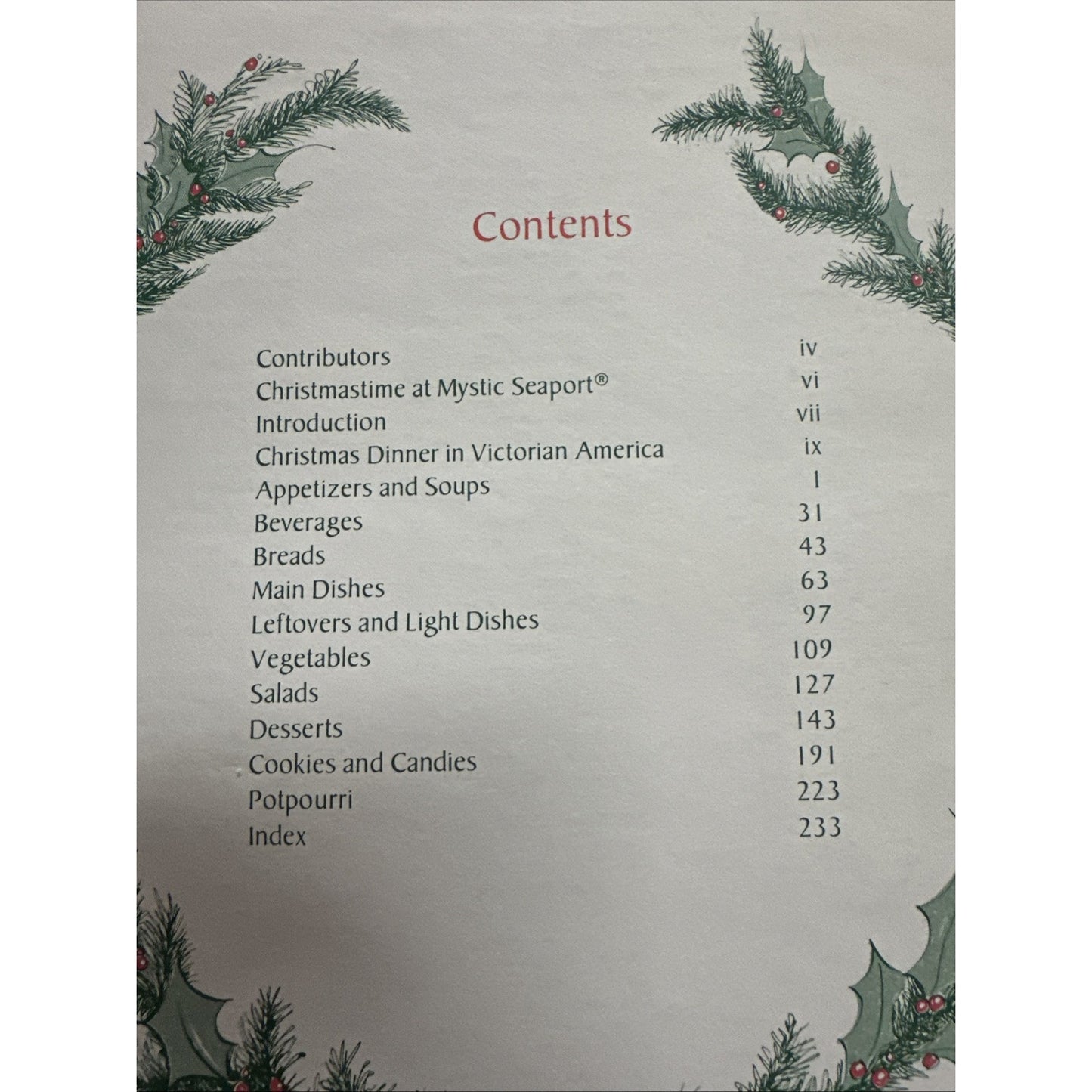 VINTAGE Christmas Memories Cookbook Mystic Connecticut Seaport Members