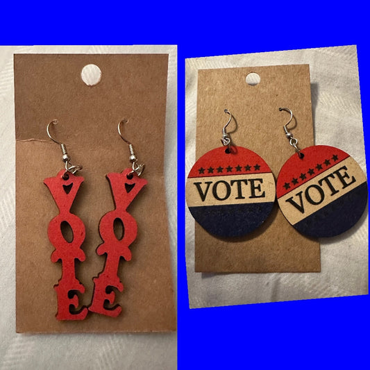 2 pairs of vote earring   VOTE