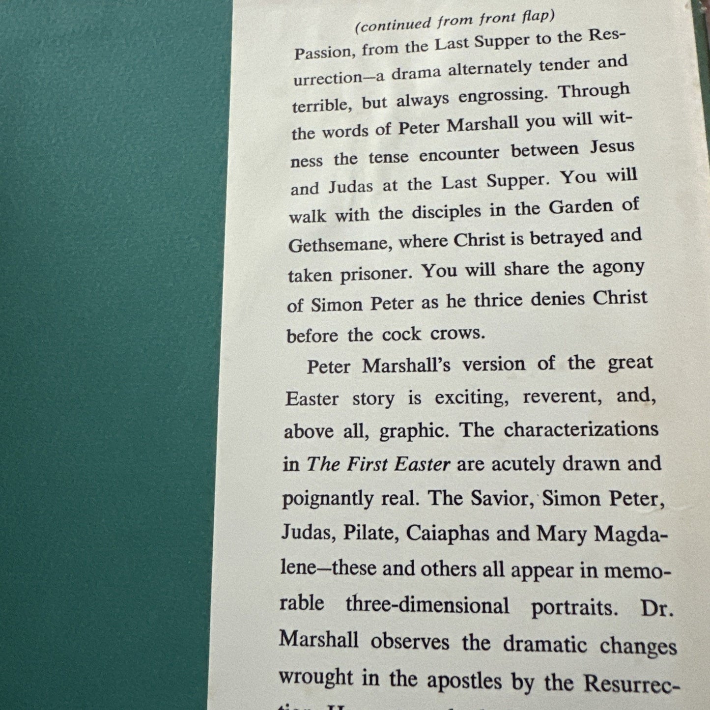 The First Easter by Peter Marshall's / 1959 1st Edition Hardcover