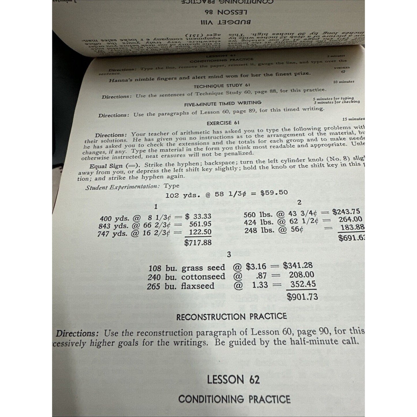 Vtg 20th CENTURY TYPEWRITING Two Year Course Fourth Edition LESSENBERRY 1942 HC