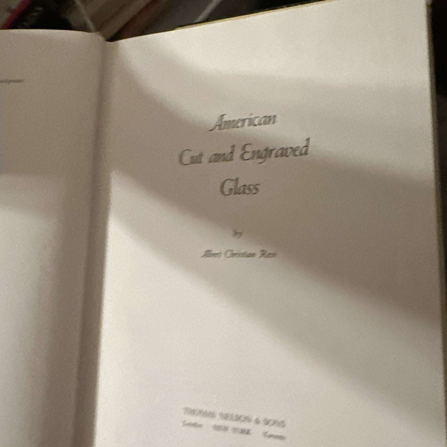 American Cut and Engraved Glass Book Albert Christian Revi HC DJ