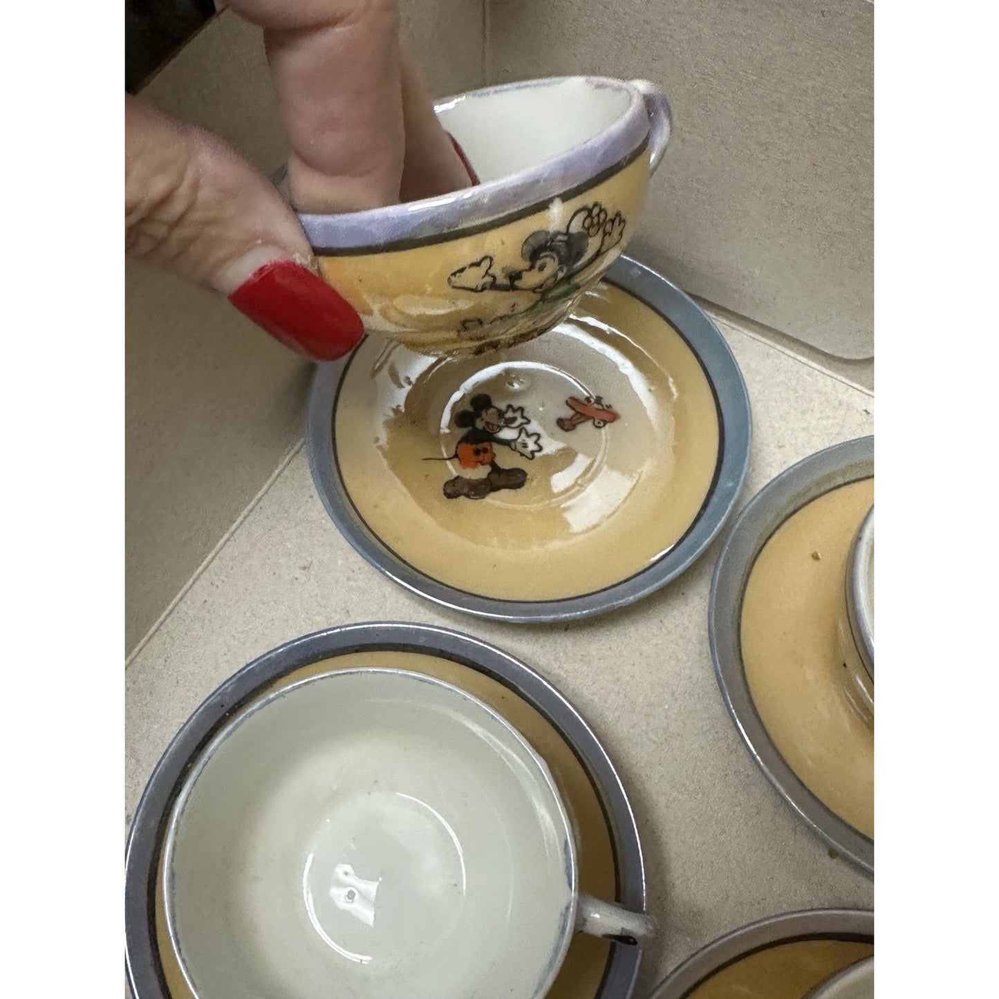 Walt Disney Rare 1930's Mickey Mouse Japan Lusterware Tea Set