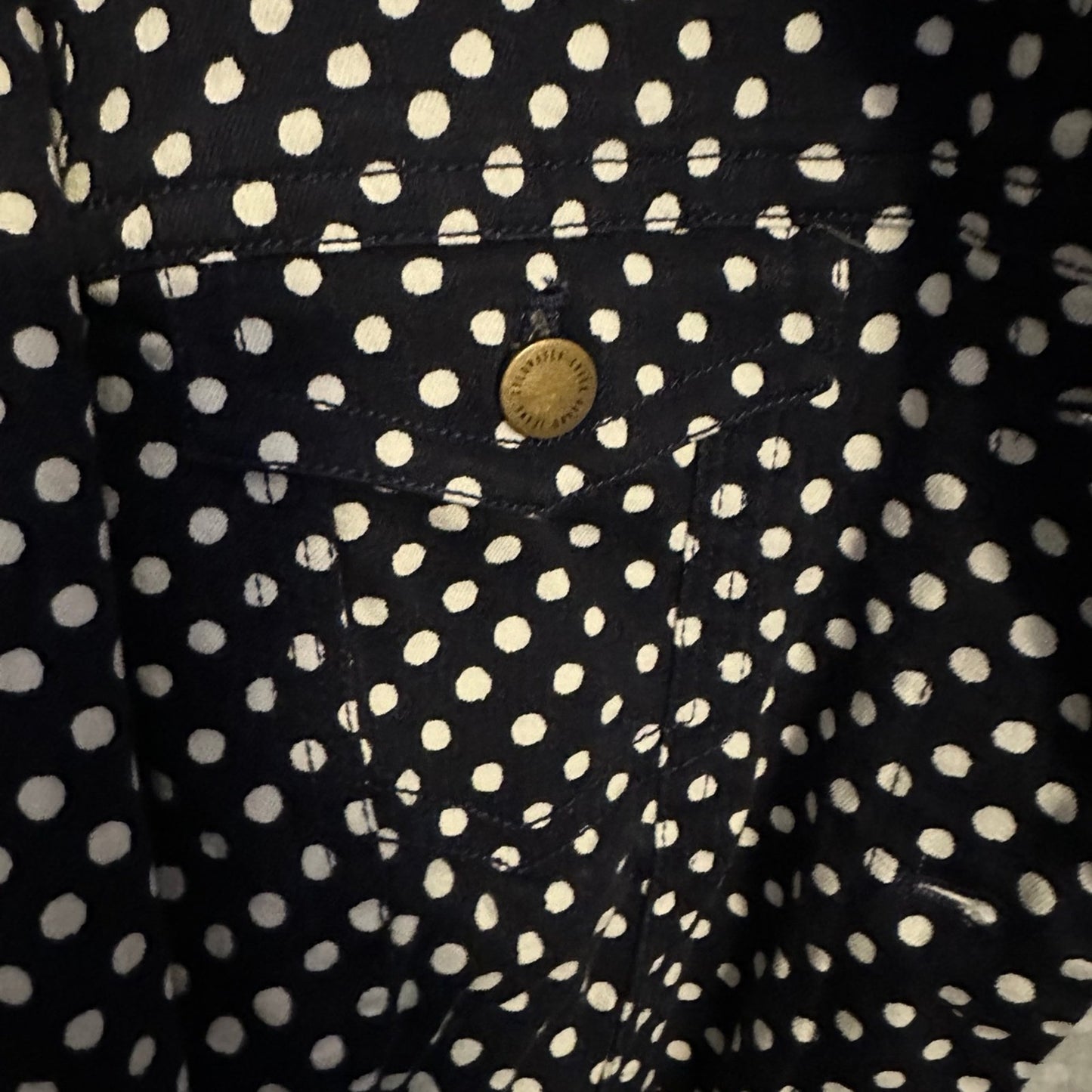 Coldwater Creek dark blue polka dot Denim Jacket