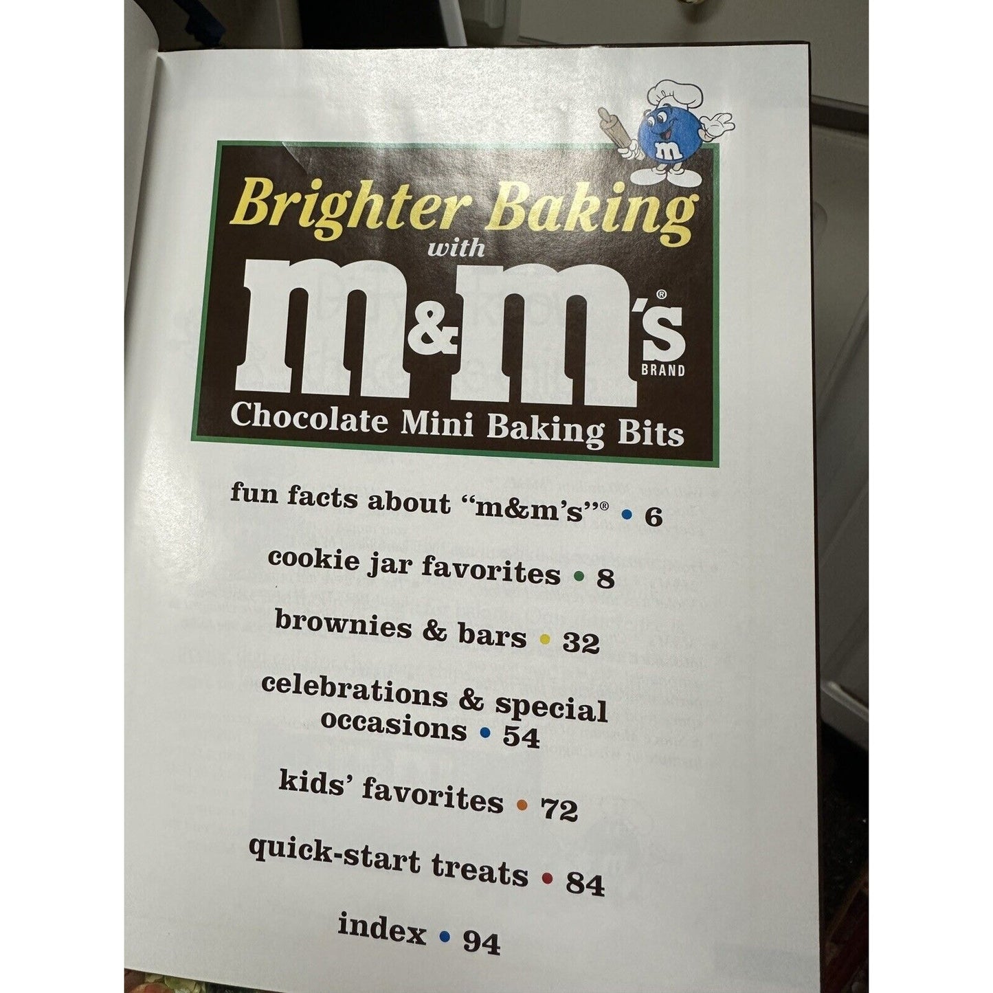 Brighter Baking with M&M's Chocolate Mini Baking Bits Hardcover Desert Cookbook