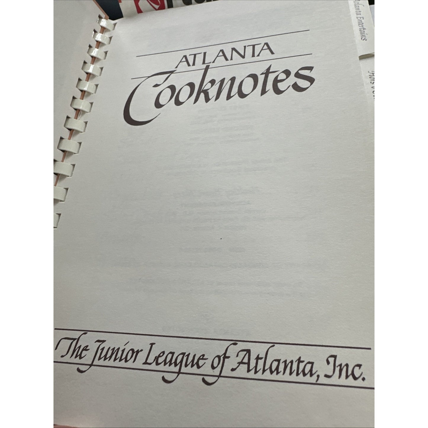 Atlanta Cooknotes Cookbook Jr League of Atlanta Georgia 1987