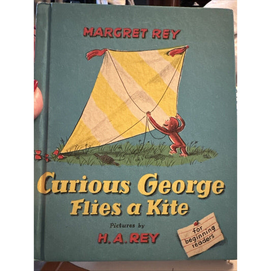 Vintage Curious George Flies A Kite Book 1958 - Margret Rey - Great Condition