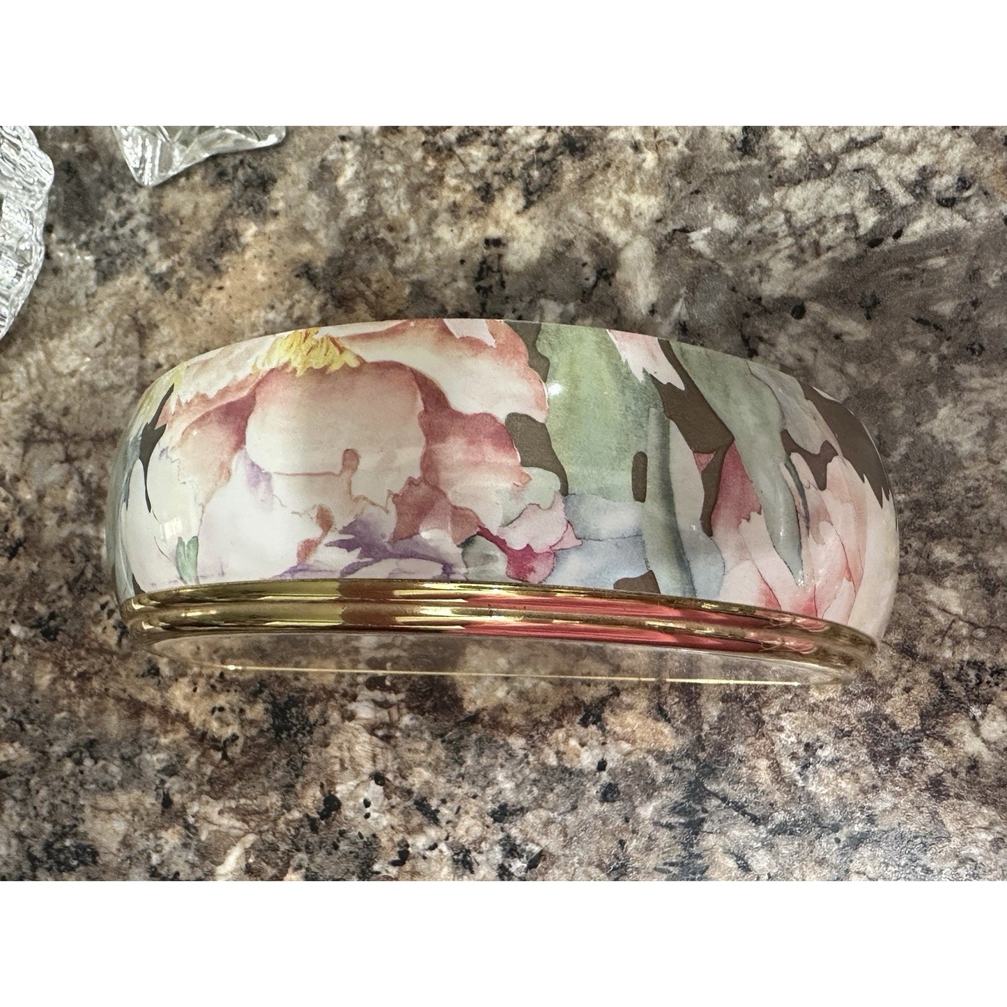 Beautiful Bulova half moon Floral shelf/mantel clock-Tested and Works