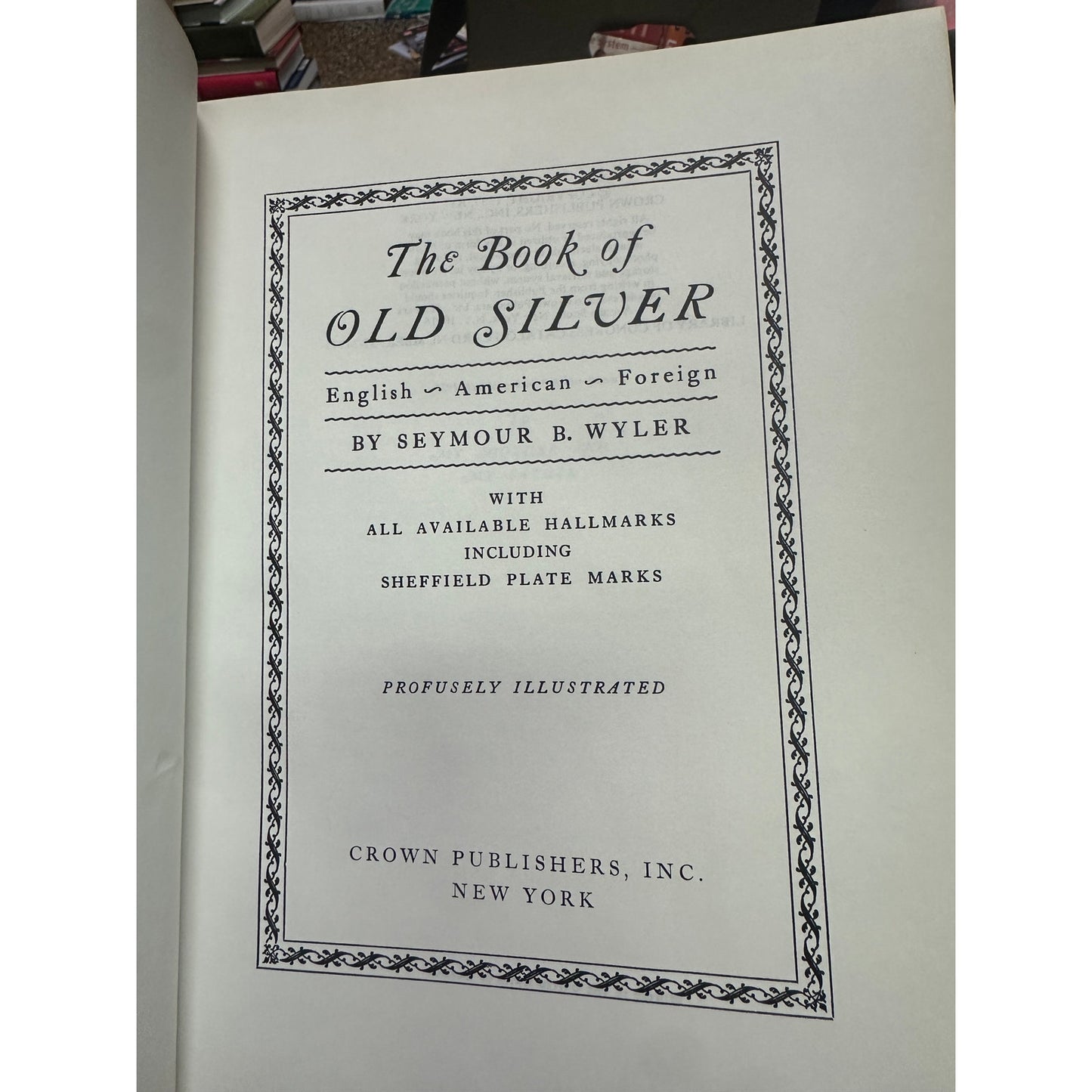 Book Old Silver English American Foreign Wyler book