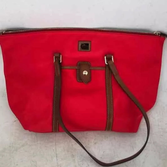 Dooney & Bourke Womens Red tote Inner Pockets Double Handle Zipper Tote Bag