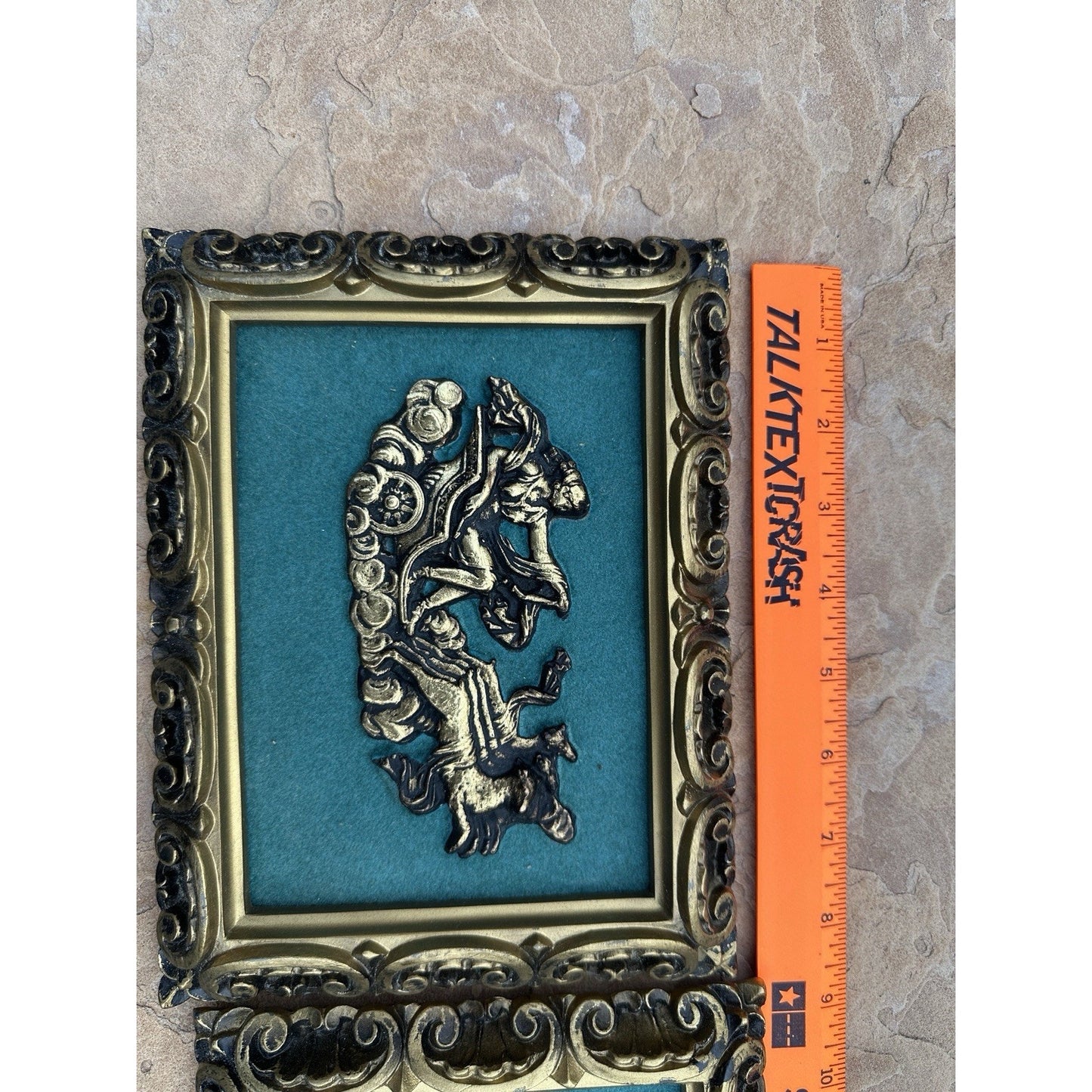 Vintage Clifford Art Studio Inc New York Masterpieces velvet Roman plaque