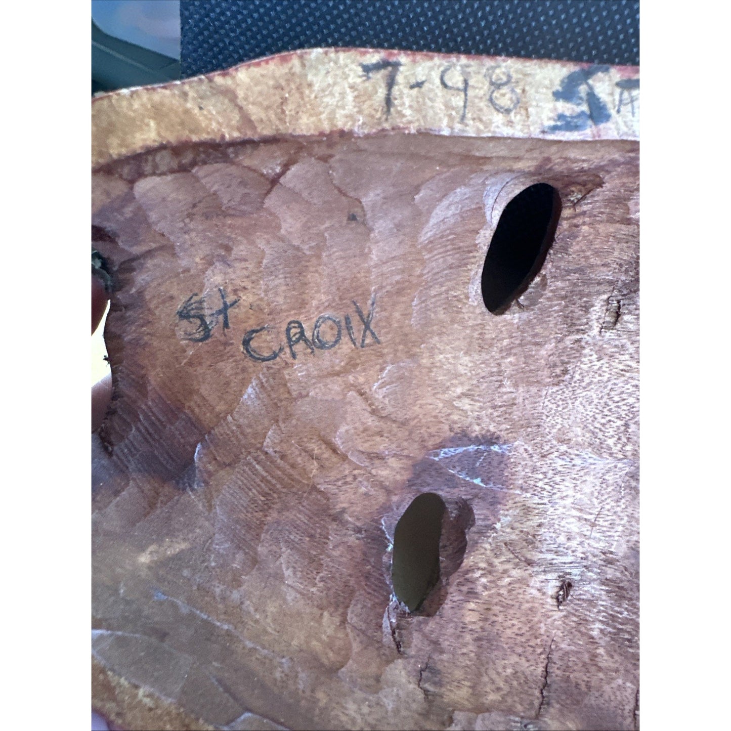 Primitive St Croix Wooden Elongated Face Mask Hand Crafted - Brown