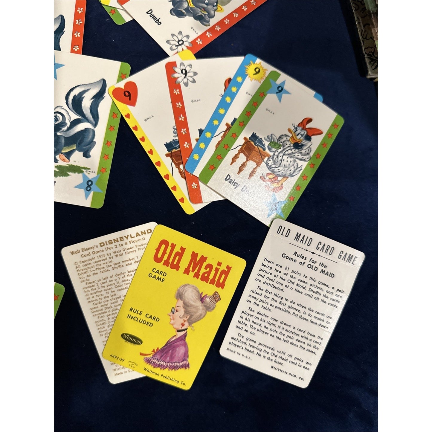 Vintage Whitman Disney Old Maid Playing Cards Card Game COMPLETE 4492 1960s