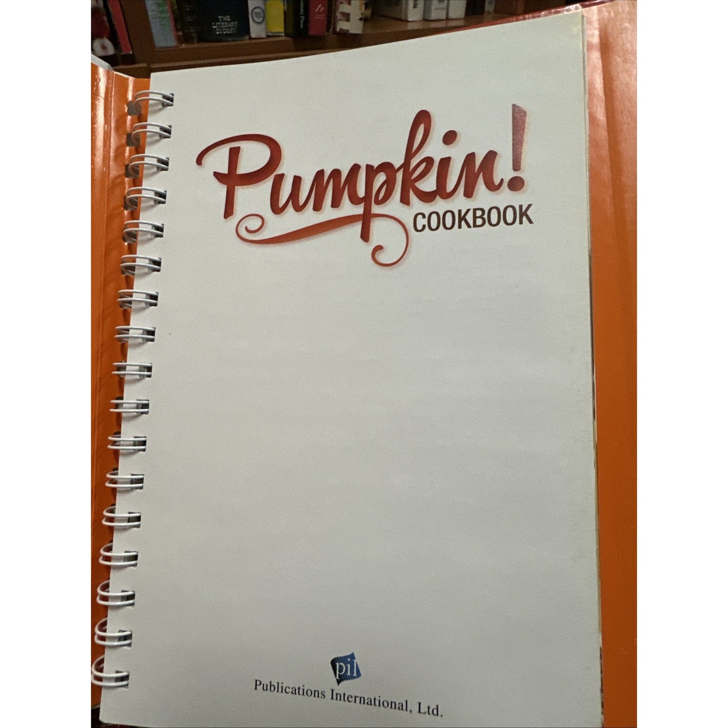 Pumpkin Cookbook Hard Cover With Spiral Inside