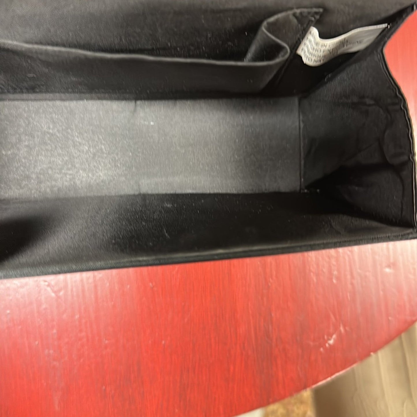 Black satin evening bag Womens