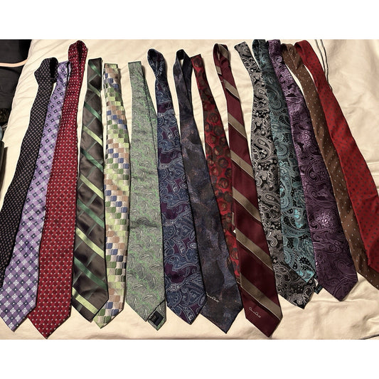 Lot of 15 Men’s High End Designer Dress Ties Brooks Brothers, Jos A Banks Dior