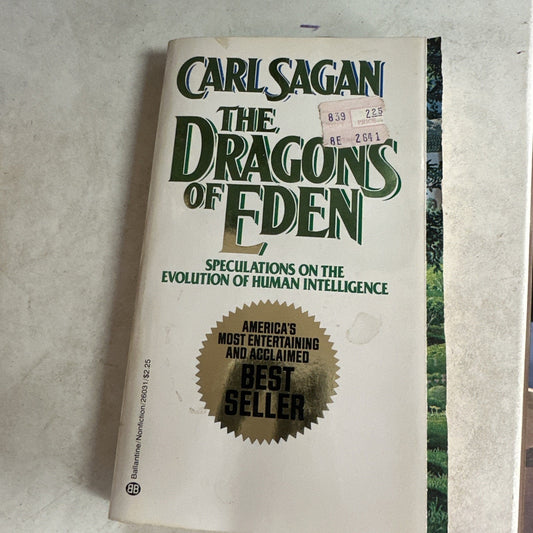 1978 THE DRAGONS OF EDEN Carl Sagan FVF 7.0 1st Ballantine Paperback / Fisherman