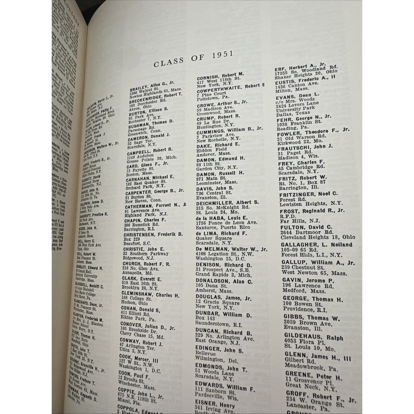 Amherst College Biographical Records 1951 Graduates & Non-Graduates 1900-1951