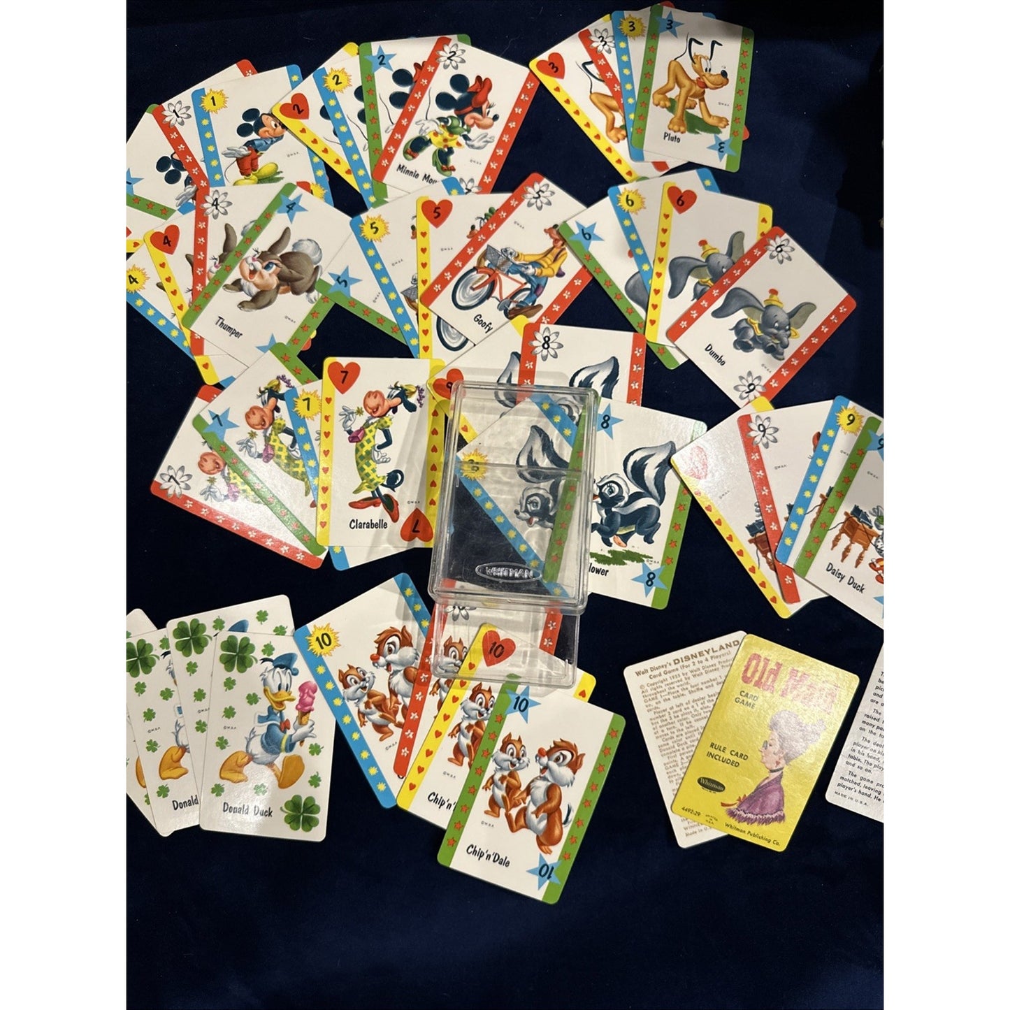 Vintage Whitman Disney Old Maid Playing Cards Card Game COMPLETE 4492 1960s