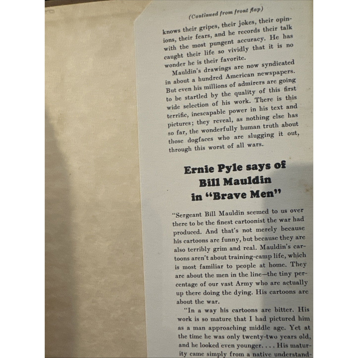 Up Front by Bill Mauldin, 1945 First Edition Vintage, HC, DJ Infantryman Art
