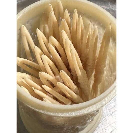 26 Vintage Cream Plastic Cocktail Picks In Container Barware Appetizers Forks