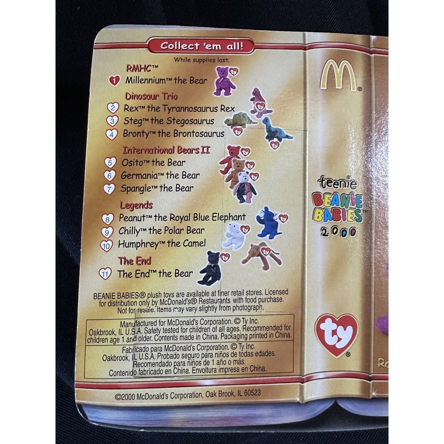 Ty Beanie Babies 2000 Millennium Bear, Ronald McDonald House Charities version