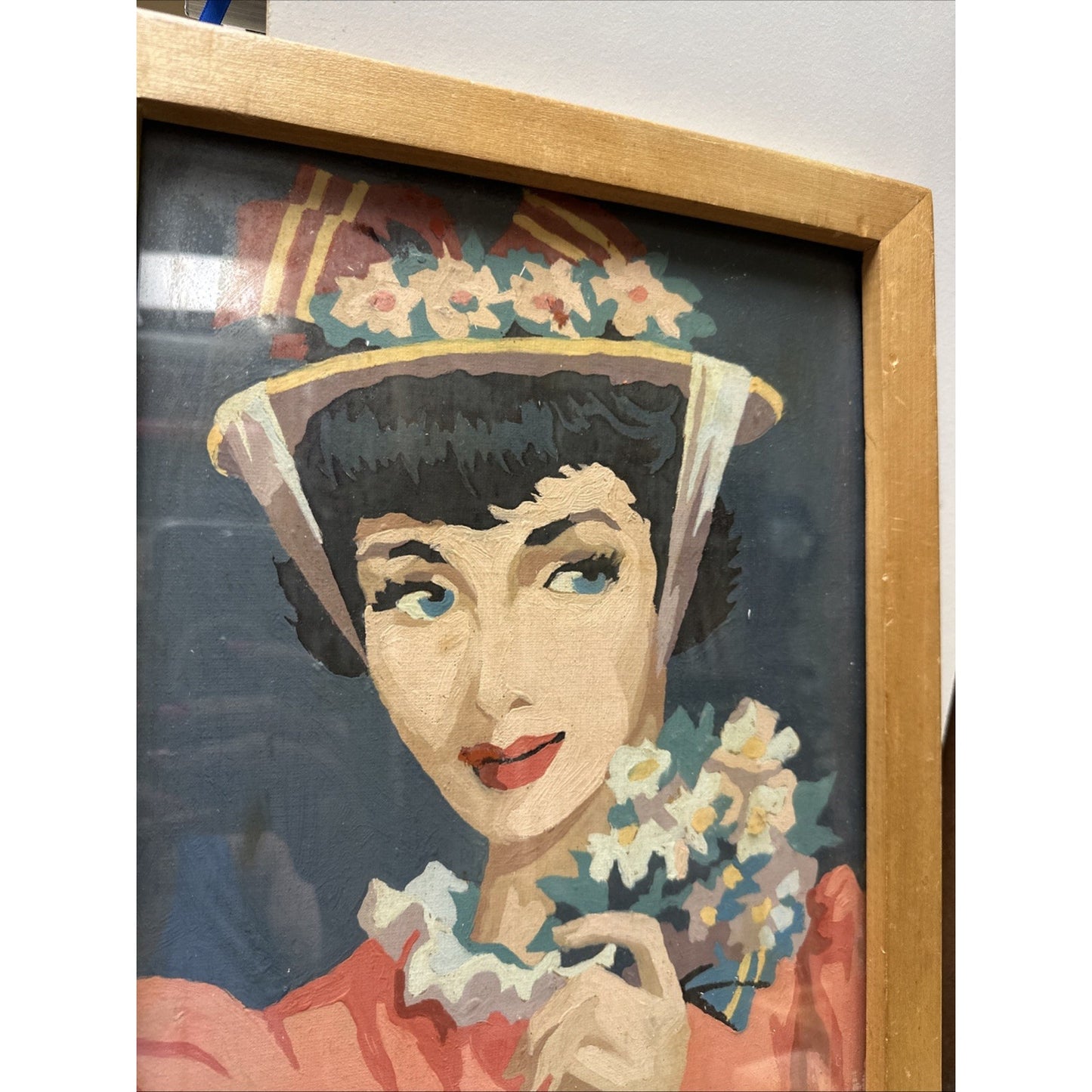 Vintage Midcentury PBN Parisian Lady Woman Coquette Paint by Number Paintings