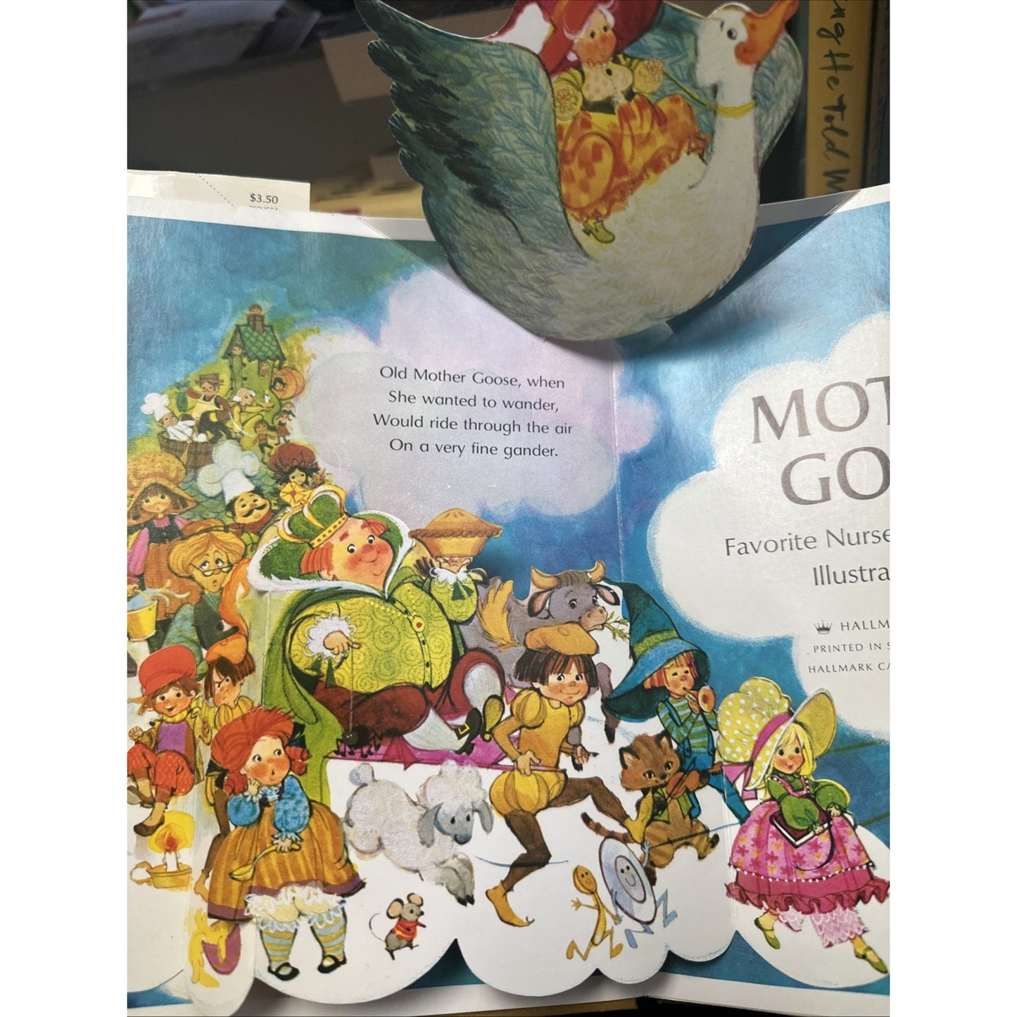 Vintage Hallmark Mother Goose Pop-Up Childrens Book Hardcover w/ Dust Jacket HTF