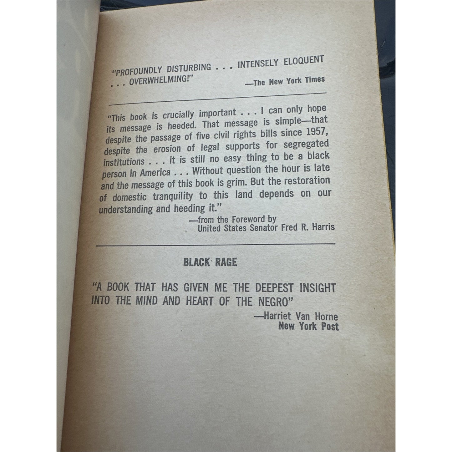 Black Rage William H Grier & Price M Cobbs VTG 70's Paperback Bantam Psychology