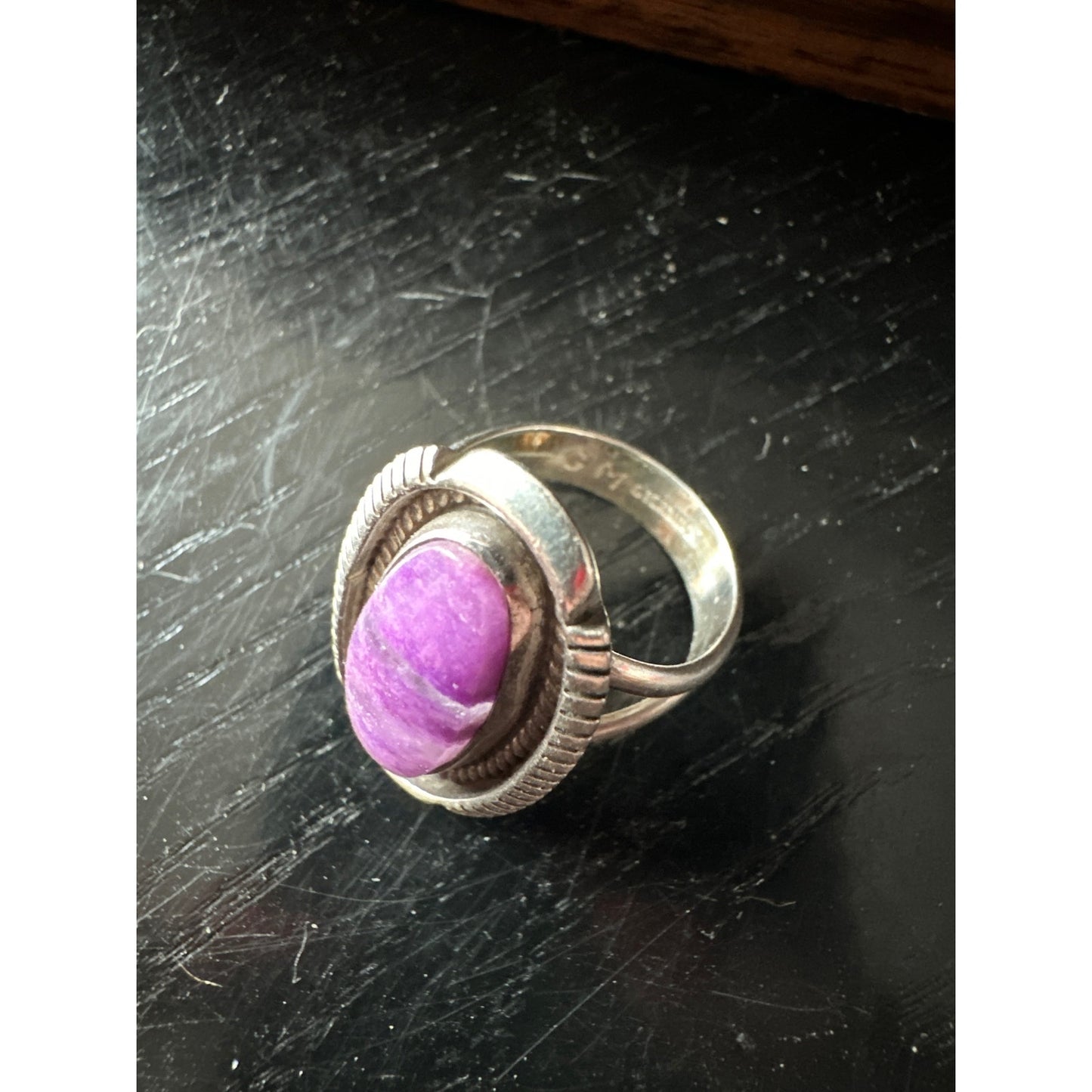 Charoite & Sterling Silver Ring size 7