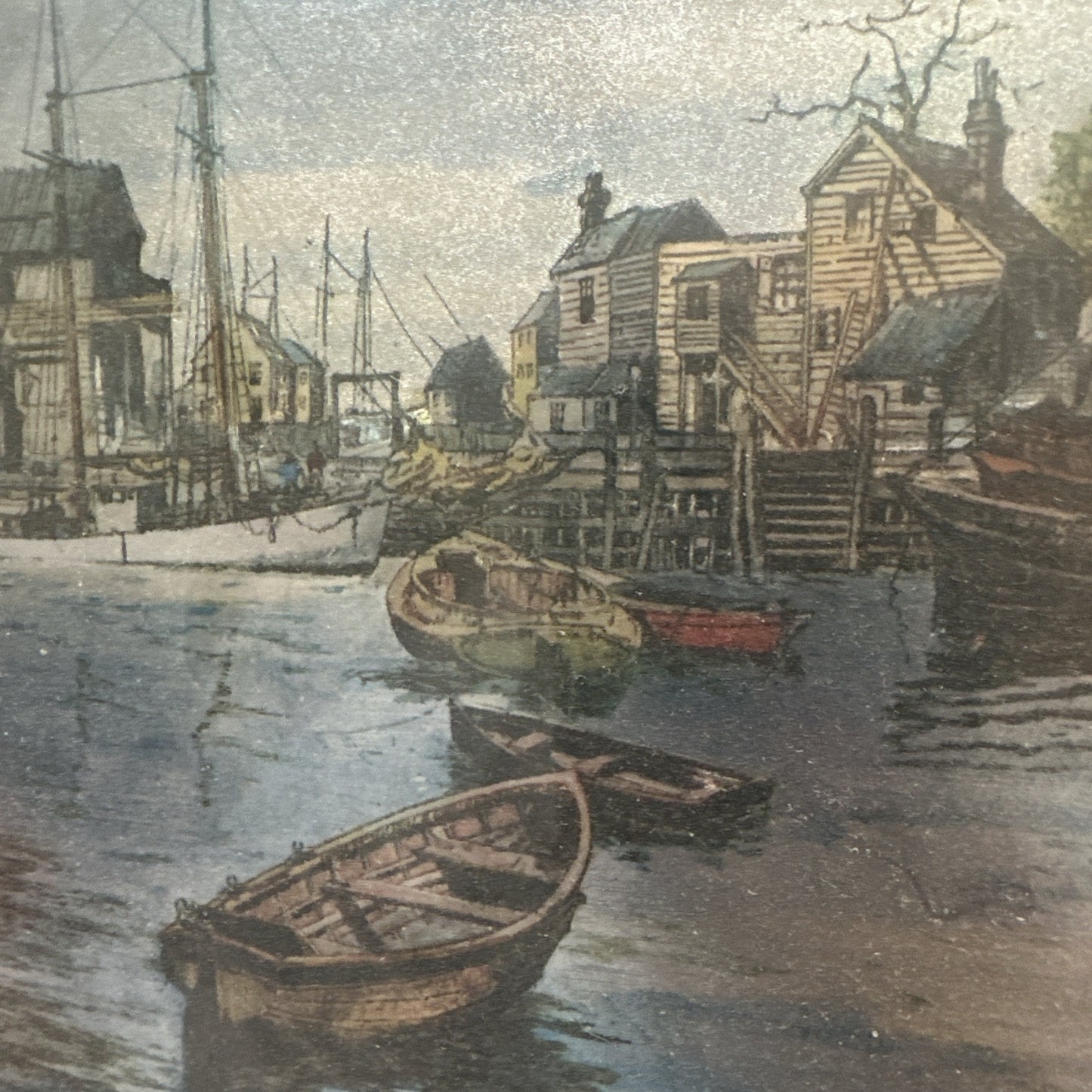 VTG San Pedro Color Foil Etching By Lionel Barrymore