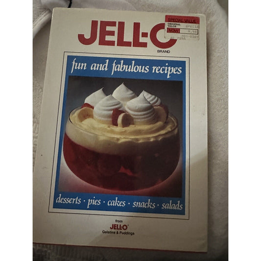 JELL-O Fun and Fabulous Recipes (Hardcover 1988) Gelatins & Puddings Cook Book