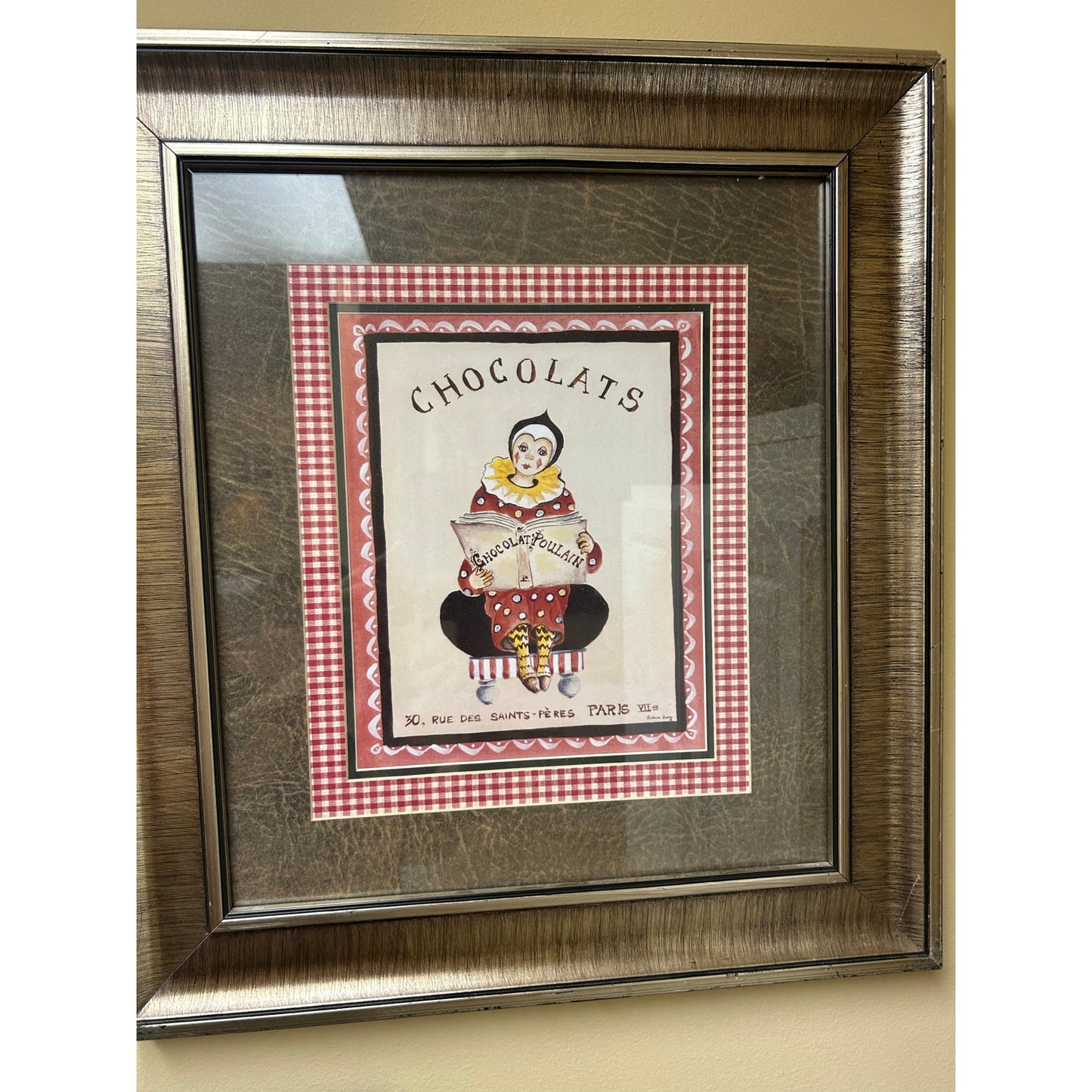 2 Framed Art Prints 'Chocolat, and Chocolat Paris' by Katharine Gracey 20x18 in