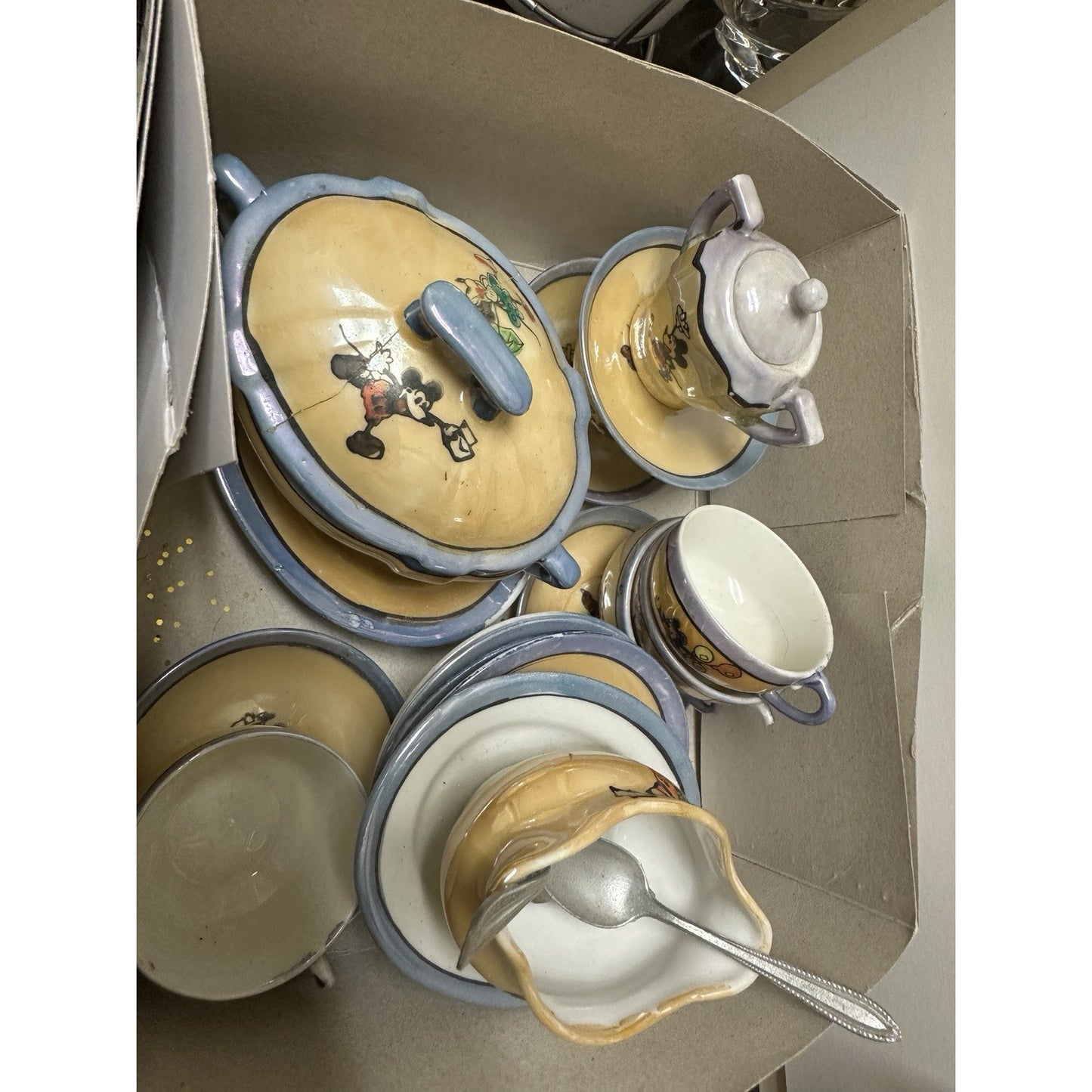 Walt Disney Rare 1930's Mickey Mouse Japan Lusterware Tea Set