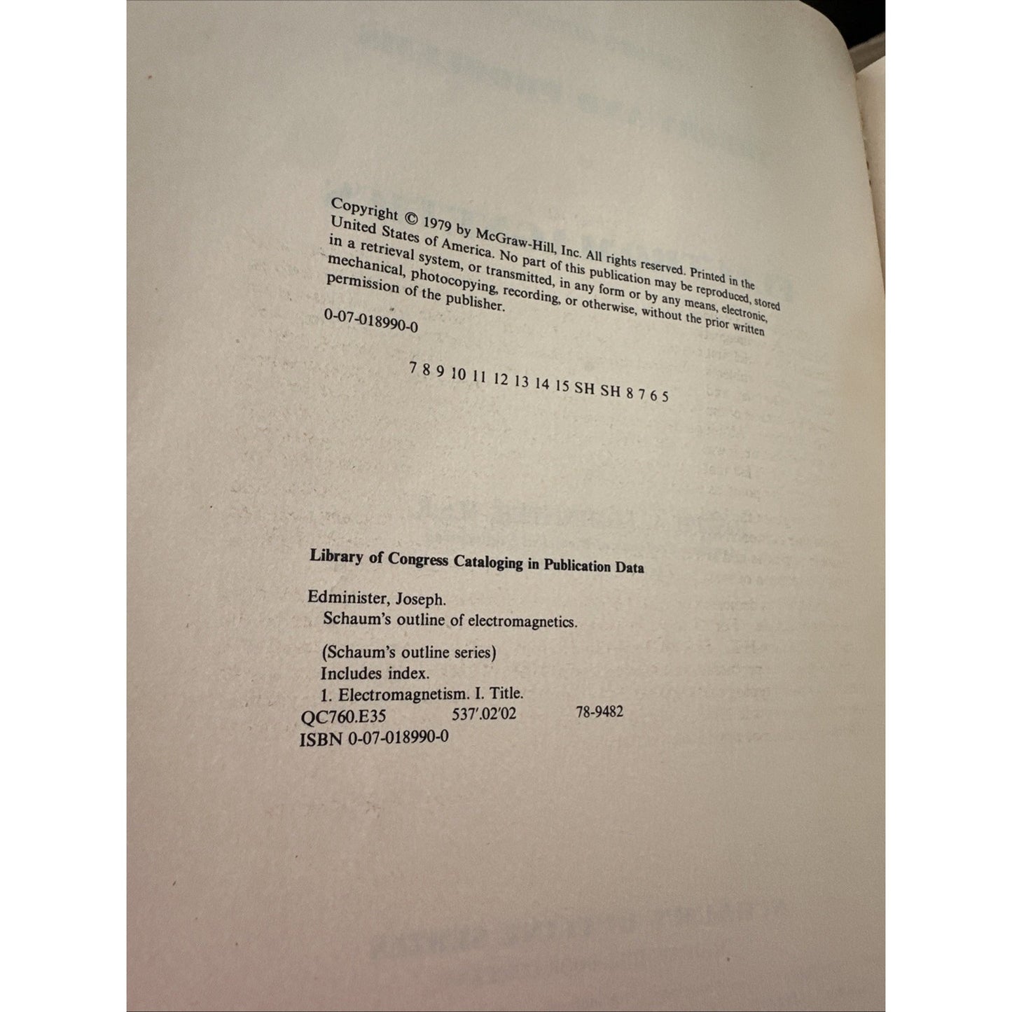 Schaum's Outline Series Theory & Problems of Electromagnetics PAPERBACK