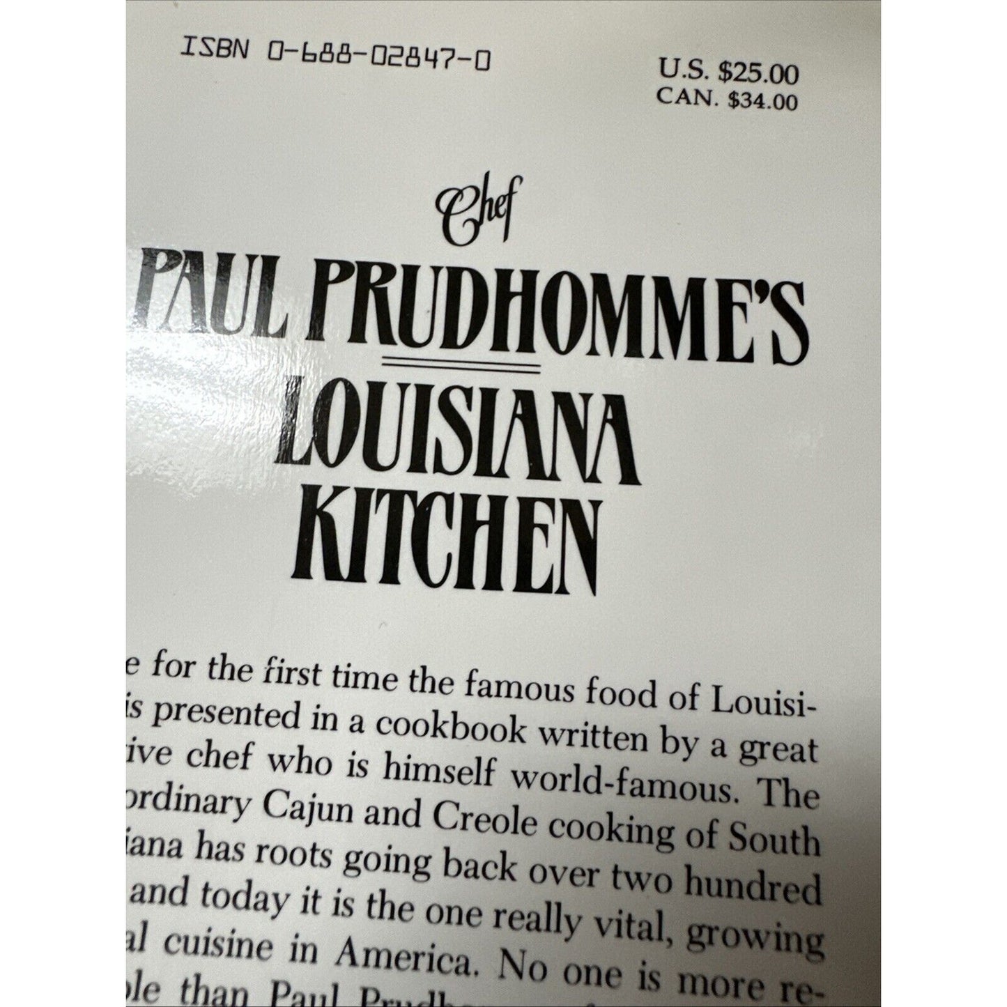 Chef Paul Prudhomme's Louisiana Kitchen Hardcover Recipes Cajun Creole 1984