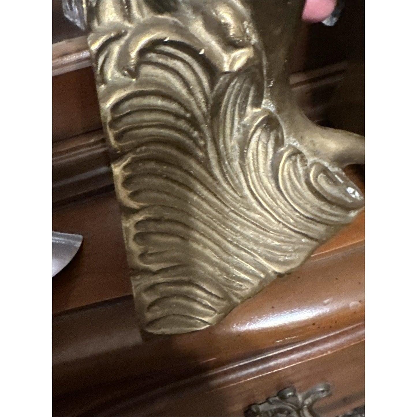 Vintage 70s Brass Dolphin on Wave Bookends Doorstop Beachy Coastal Nautical Sea