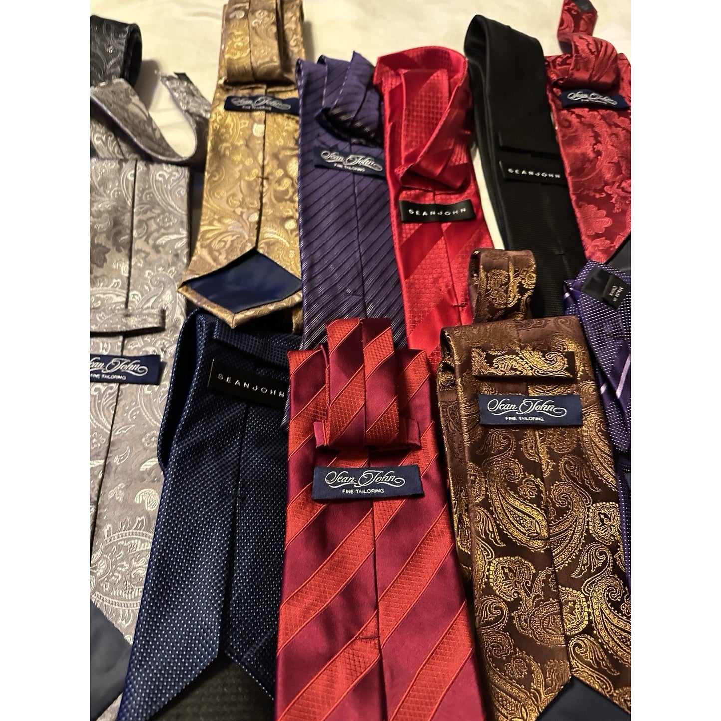 18 Silk Sean John Mens Neckties Fine Tayloring L58” x W3” Great Condition