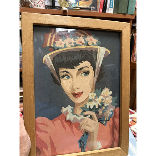 Vintage Midcentury PBN Parisian Lady Woman Coquette Paint by Number Paintings