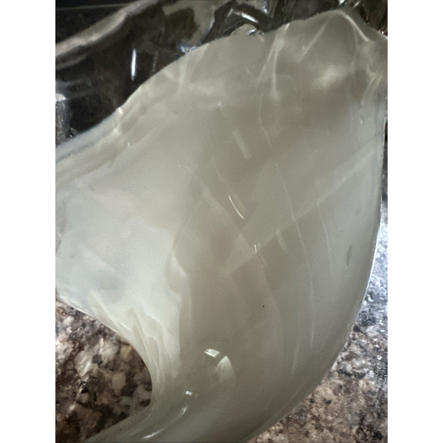 VINTAGE WHITE IRIDESCENT ART GLASS Vase Rare