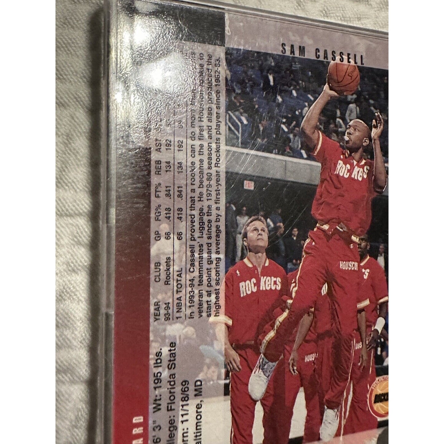1994-95 Upper Deck Houston Rockets Basketball Card Sam Cassell Signed