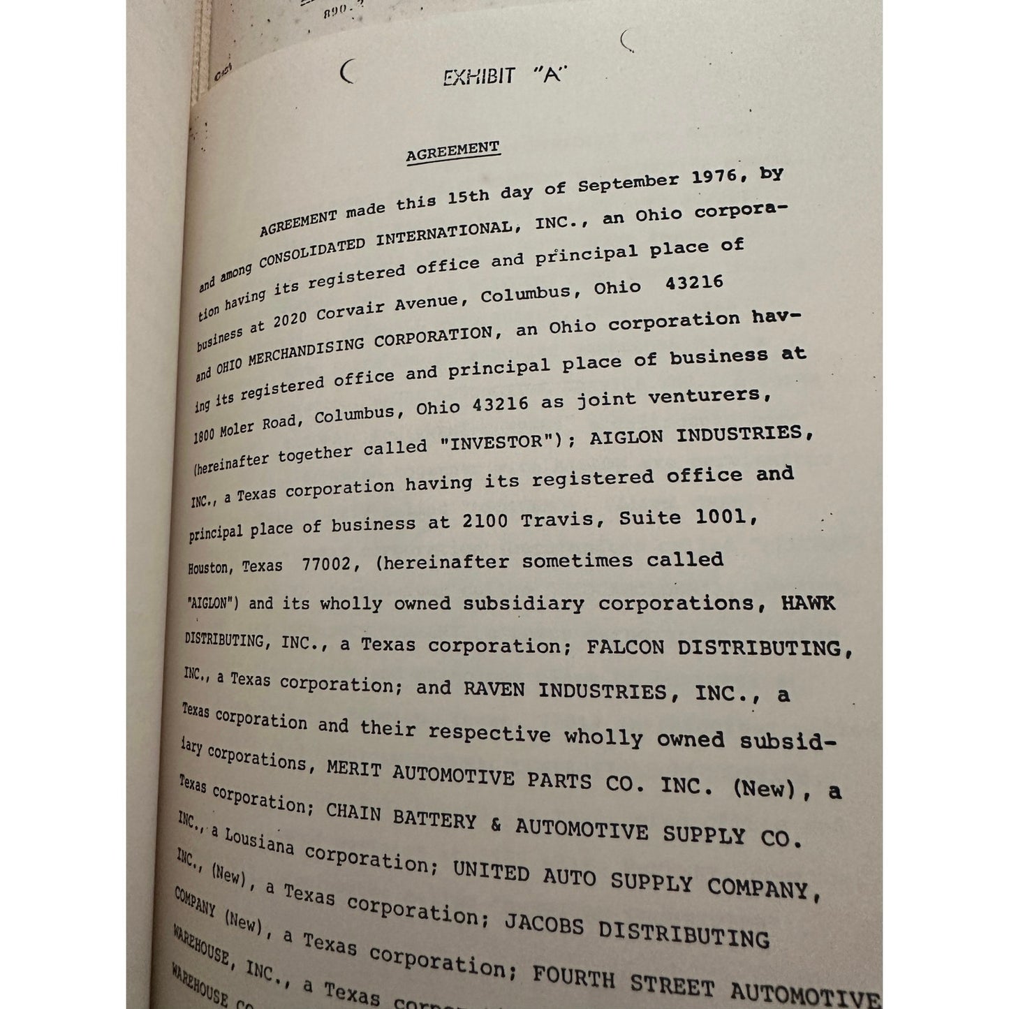 Aiglon Industries, Inc ET AL chapter XI Arrangement Proceedings NOS 76-HS-494, ET SEQ