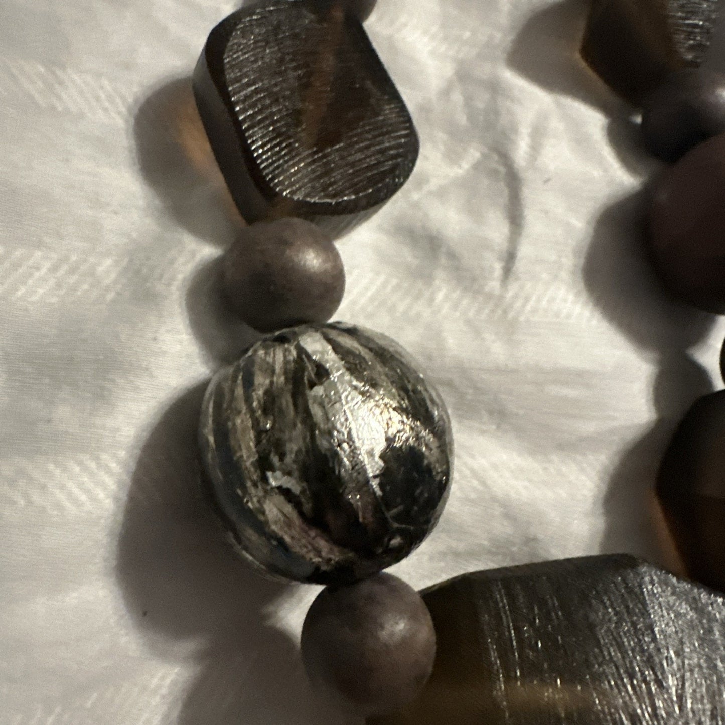 Vintage Agate Quartz Stone Polished Natural Chunky Statement Necklace