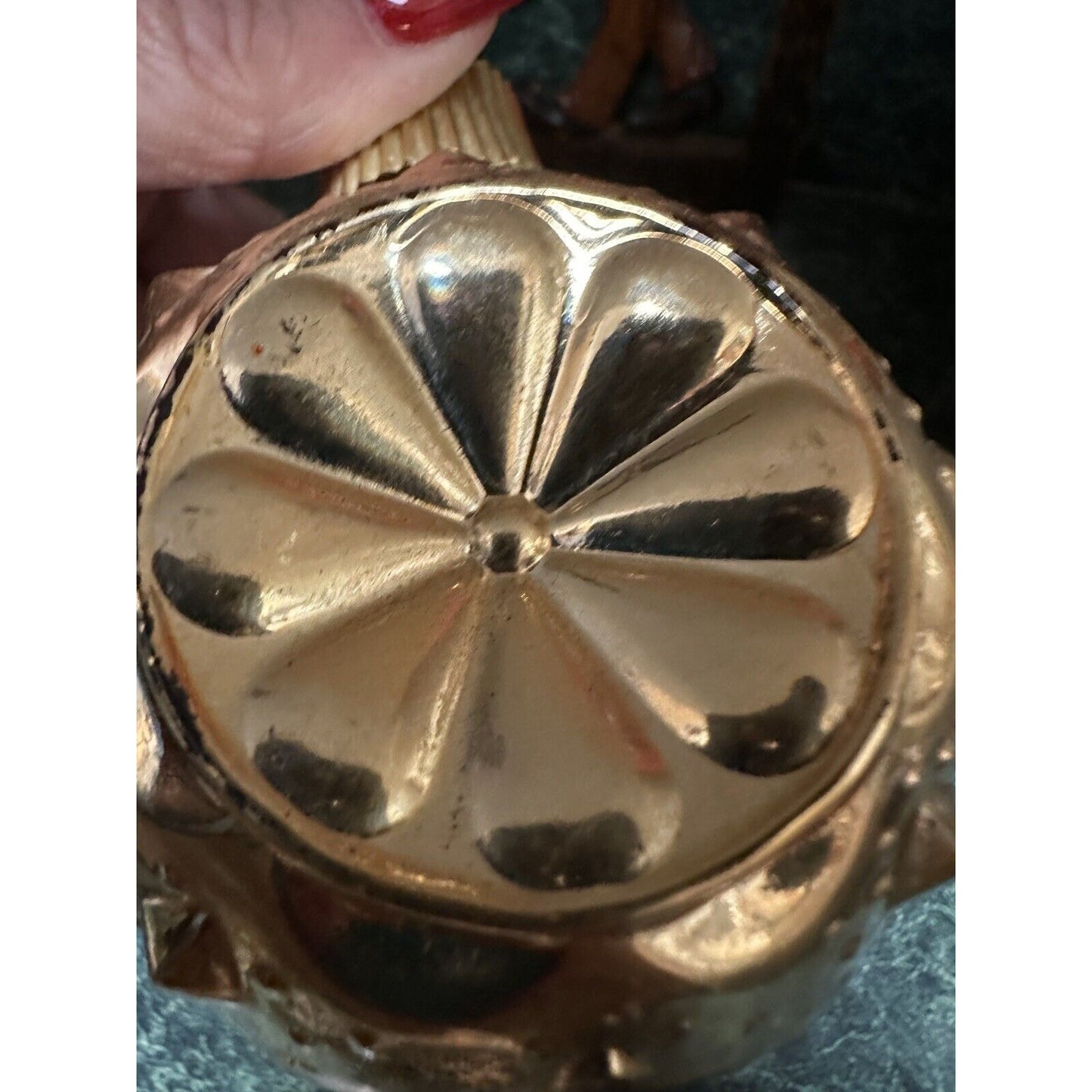 Avon Christmas Sparkler Bubble Bath Gold Glass Ornament Vtg 4 Fl Oz Empty