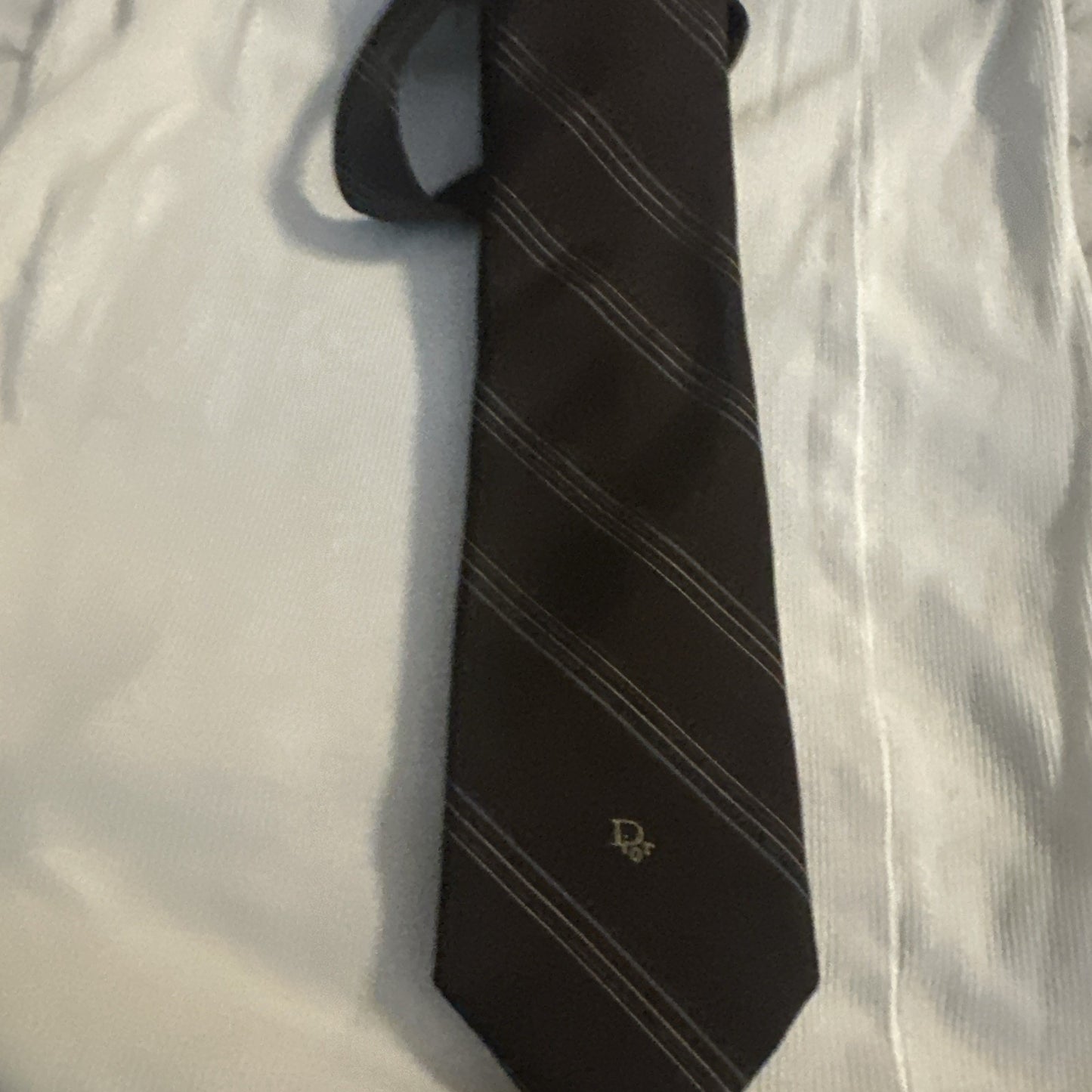 Vintage Christian Dior Brown with stripes Men's Tie