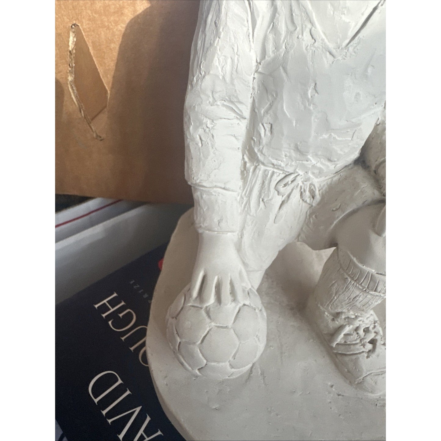 Vintage Sculpture Dee Crowley Boy With Soccer Ball. Rare